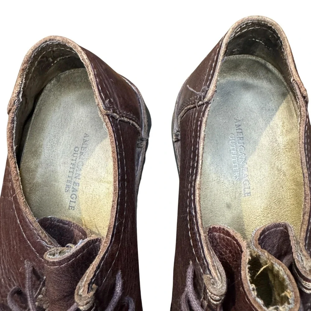 American Eagle Outfitters Shoes Mens Size 9 Brown Moccasin Lace Up Comfort
